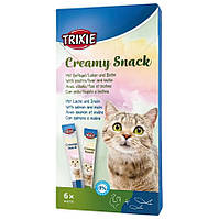 Лакомство для кошек Trixie Creamy Snacks с лососем и птицей, 15г/6шт