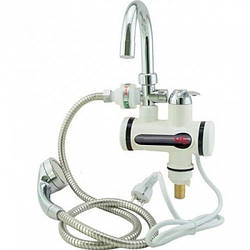 Проточний водонагрівач кран бойлер із душем і циферблатом (Під'єднання з низом)