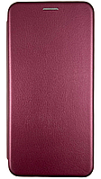 Кожаный чехол книжка Elegant на Samsung Galaxy A13 (самсунг а13) бордовый