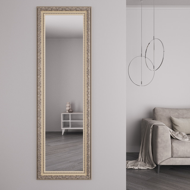 Дзеркало на стіну в бежевій рамі з патиною 176х56 Black Mirror у кімнату спальню коридор