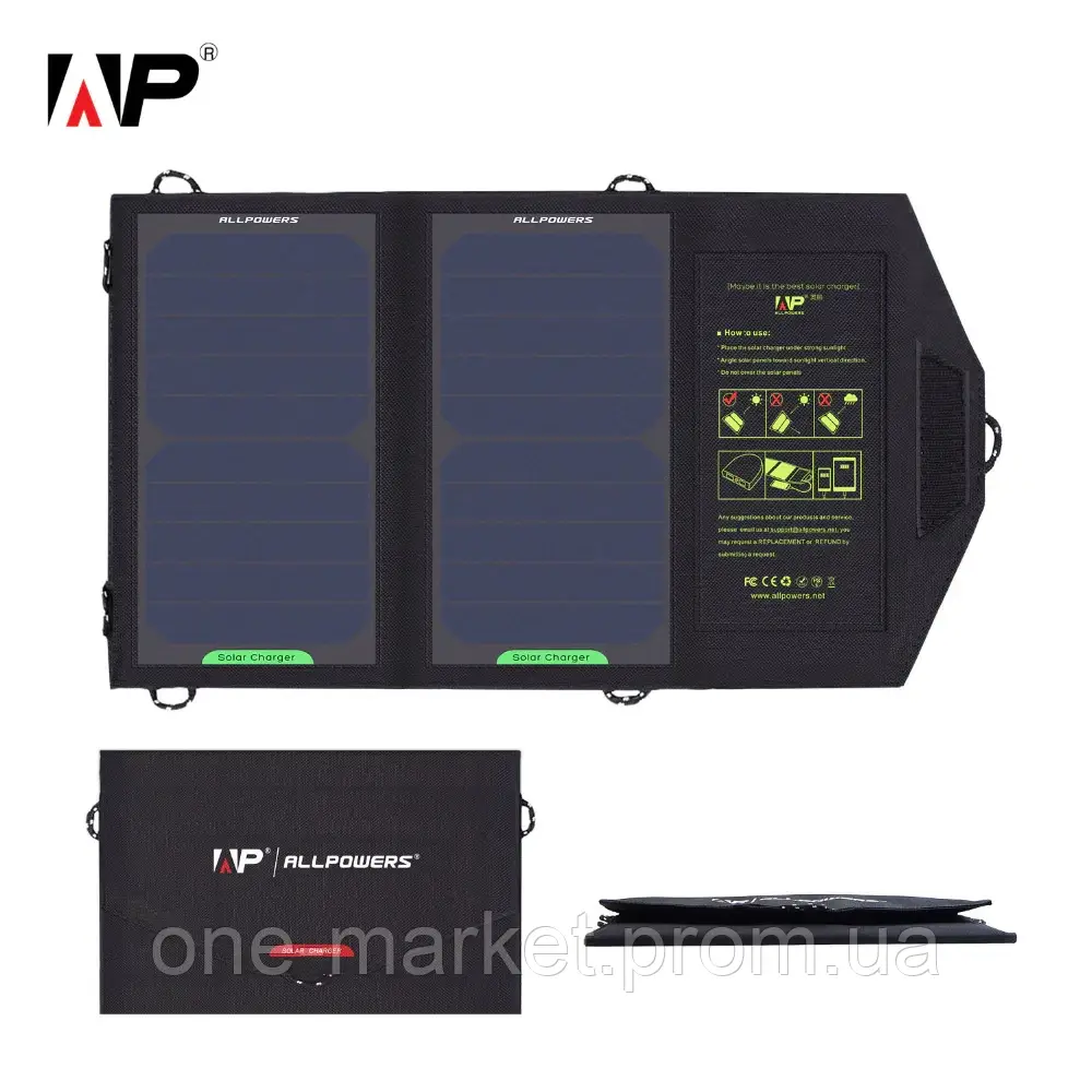 Солнечная панель для зарядки телефона Allpowers 5V10W - фото 4 - id-p1630217960