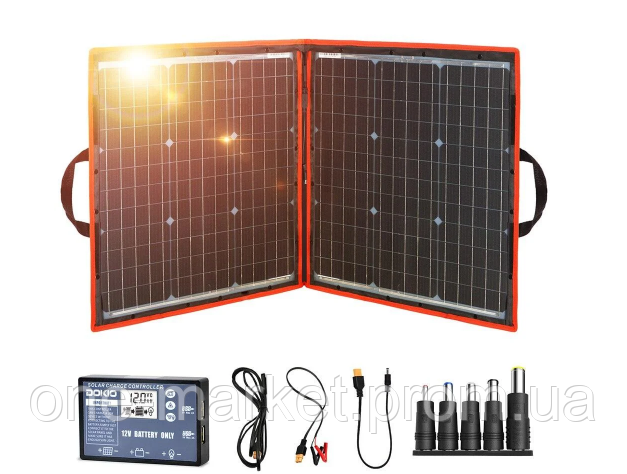 Солнечная панель DOKIO FFSP-80W с гарантией, складная с контроллером - фото 2 - id-p1630218063