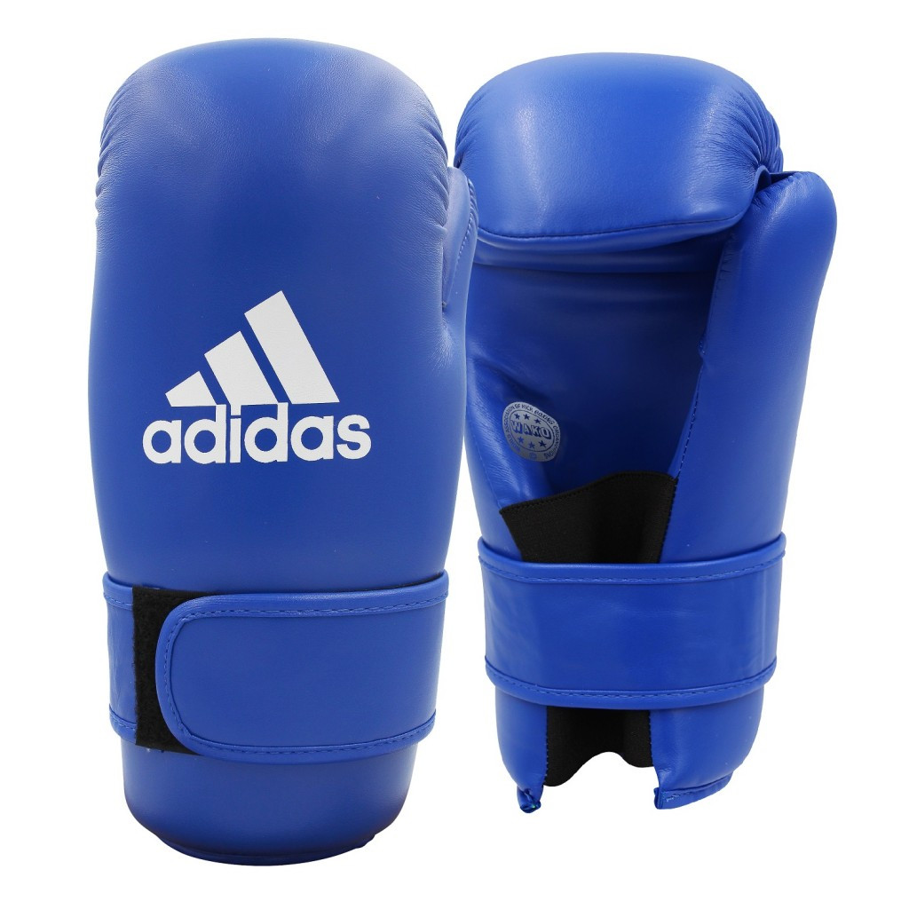 Рукавички для кікбоксингу Adidas Open Hand Semi-Contact Gloves WAKO (WAKOG3) Blue XXS, фото 1