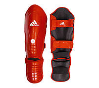 Защита голени и стопы для кикбоксинга Adidas Super Pro Shin Instep Guards WAKO (WAKOGSS11) Red S