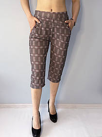 Бриджі жіночі картаті — великі розміри 3XL — 6XL Капрі жіночі батал (Польща)