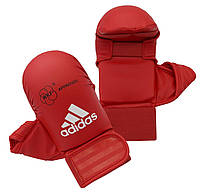 Перчатки для карате Adidas WKF (661.23) Red с защитой большого пальца XS