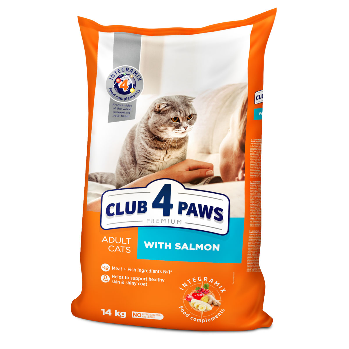 Клуб 4 лапи сухий корм з лососем для дорослих кішок 14 кг (Club 4 Paws Premium With Salmon), фото 1