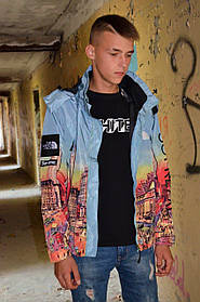 Одяг на підлітків Supreme x The North Face. Куртки на дітей і підлітків з принтом.