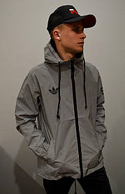 Одяг для хлопчиків підлітків Adidas Yeezy Y-3. Рефлективна чоловіча куртка Адідас Ізі сірого кольору.