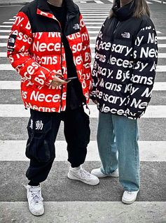 Зимняя одежда для подростков Supreme x TNF. Куртка унисекс