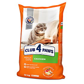 Клуб 4 лапи сухий корм із куркою для дорослих кішок 14 кг (Club 4 Paws Premium Chicken)