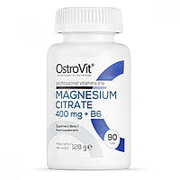 Витамины и Минералы OstroVit Magnesium Citrate 400 mg + B6 90 таблеток, цитрат магния и витамин В6