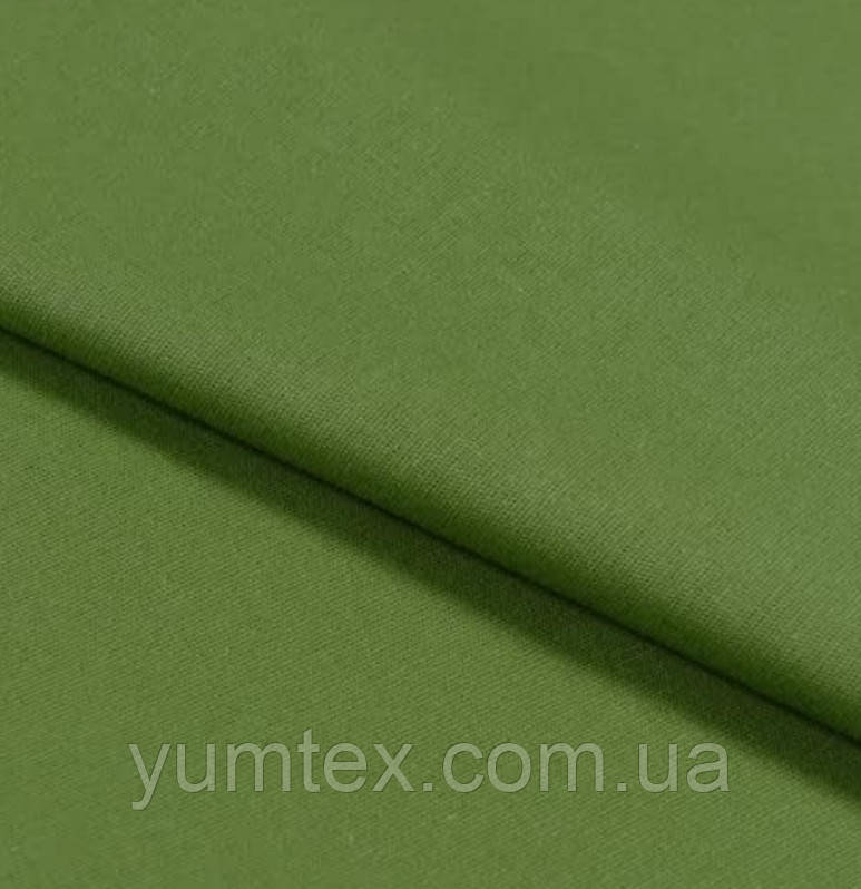 Тканина бавовняна напівпанама для скатертин серветок столової білизни штор римської штор зелена оливка