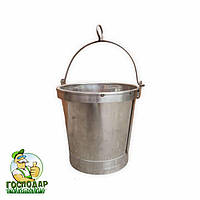 Відро з товстої нержавійки 15 літрів оковане для криниці виготовлене вручну