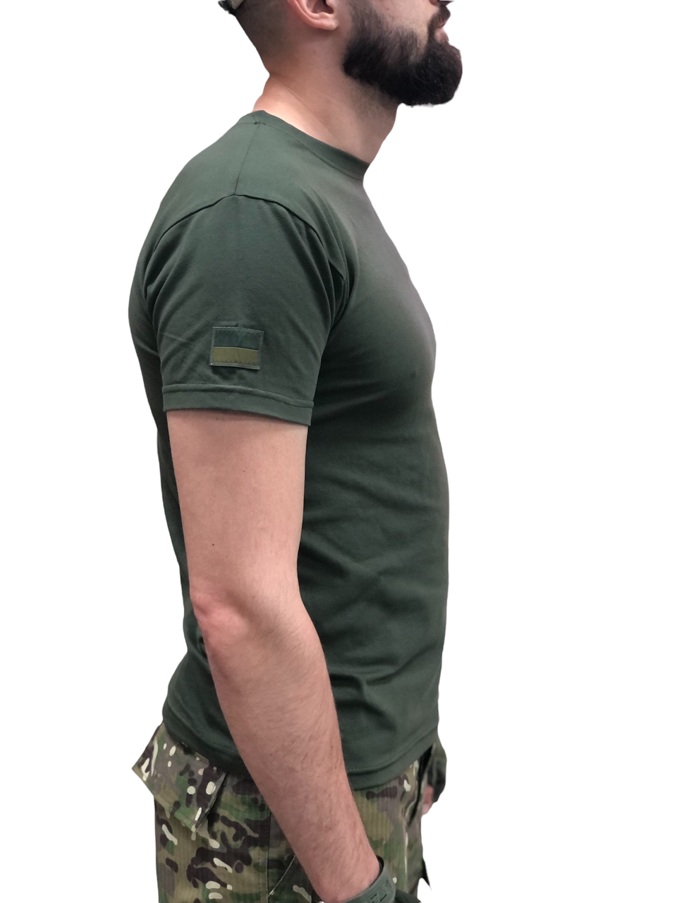 Летняя военная футболка ВСУ Хаки олива темная мужская, футболка для военнослужащих - фото 3 - id-p1624043207