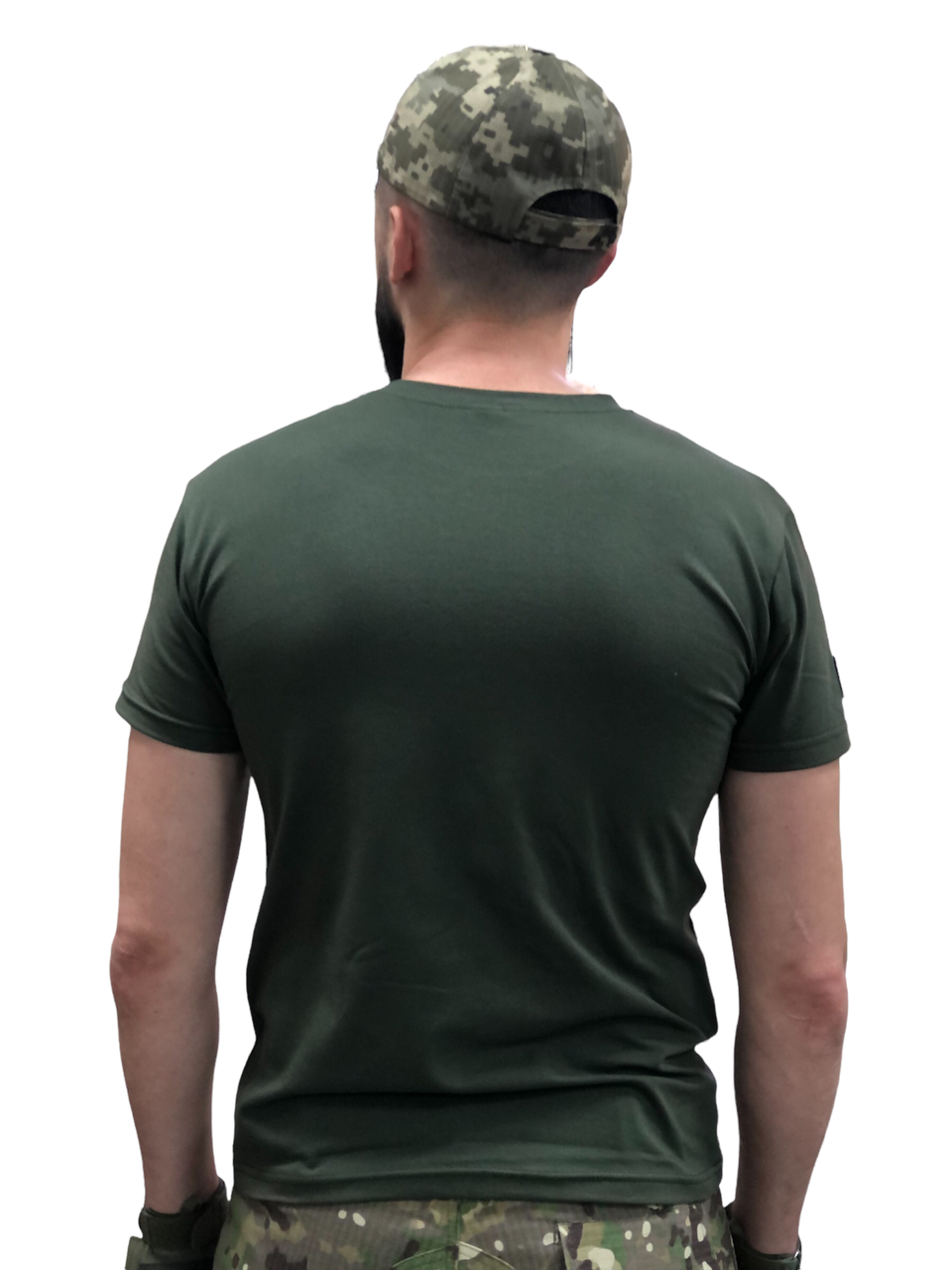 Летняя военная футболка ВСУ Хаки олива темная мужская, футболка для военнослужащих - фото 4 - id-p1624043207
