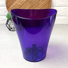 Фіолетове кашпо для орхідей з хвилястим верхом із світлопропускаючого пластику 15,5см Ніка
