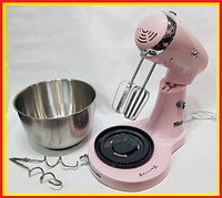 Профессиональный кухонный миксер стационарный DSP KM-3034-Pink на 3,2л с 2 видами насадок и чашкой 350W spn