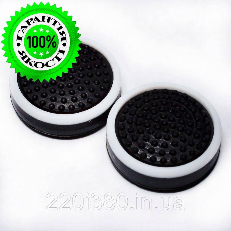 Силіконові накладки на стіки Nintendo Switch чорні з білою окантовкою 2 шт