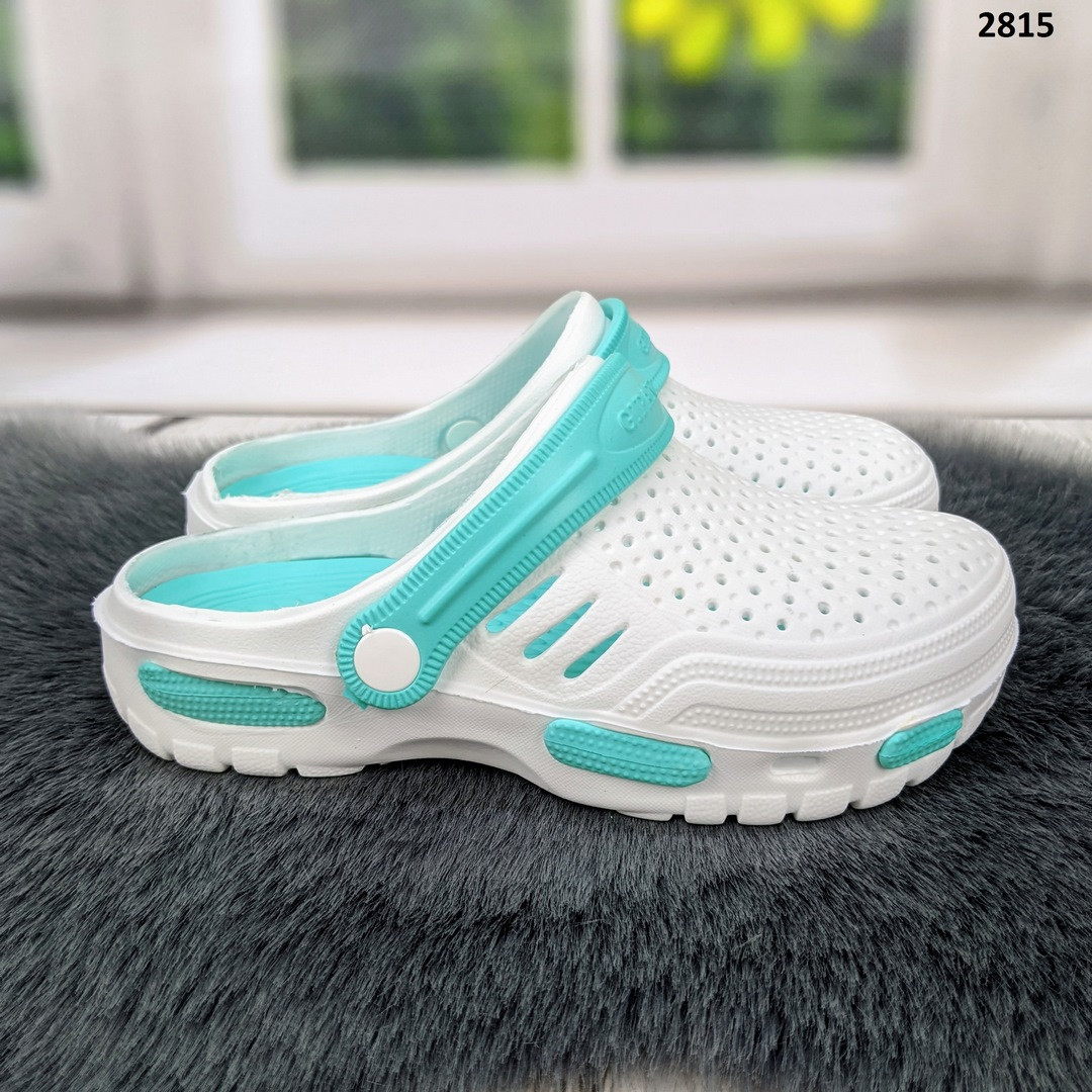 Сабо крокси жіночі піна білі з м'ятним Гіпаніс