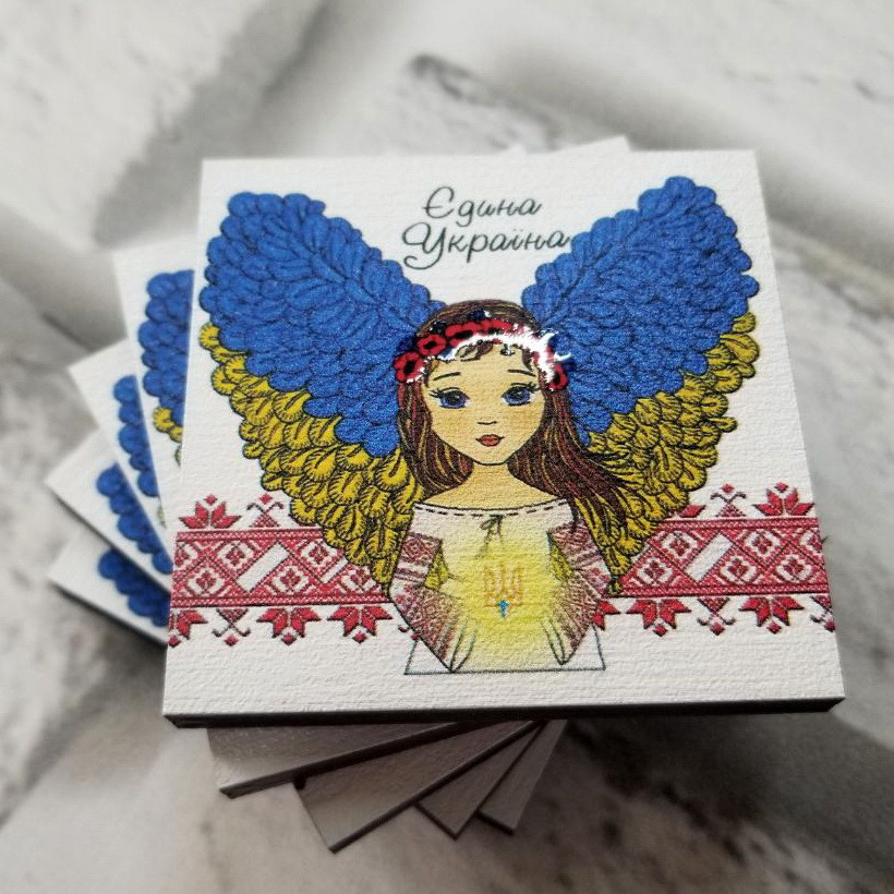 Магнит на холодильник "Єдина Україна" 6х6см