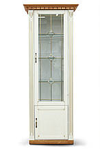 Пенал вітрина у вітальню з ДСП/дерево/МДФ Freedom Мікс Меблі Слонова кістка/горіх патина