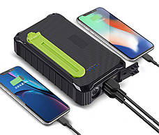 Power Bank (зовнішній акумулятор) Mibrand EXTREAM 12000 мАг Динамо підзарядка Чорний/ Зелений, фото 4