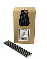 Трубочка паперова BAR 197x8 мм, 250 шт. Чорна (2134)