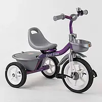 Детский трехколесный велосипед Best Trike резиновые колеса фиолетовый BS-4298