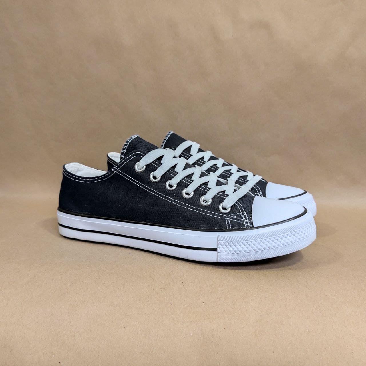 Кеды Черно-белые BLACK / white Конверсы текстиль унисекс 2025