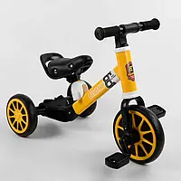 Детский трехколесный велосипед - трансформер Best Trike EVA колеса, функция беговела оранжевый 71616