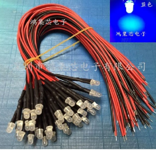 Світлодіод 12V з дротом під паяння, довжина 20 см, фото 1