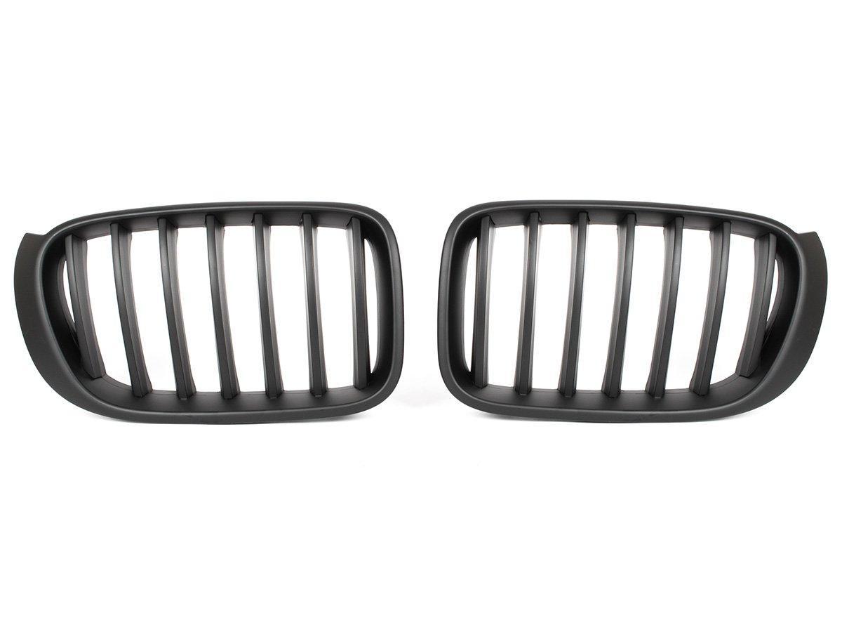 BMW F25 X3 2010 - решітка між фарами (ніздрі) ліва + права комплект. ЧОРНИЙ МАТОВИЙ, фото 1