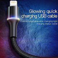 Кабель Baseus Cafule Cable USB Lightning (iPhone) 2.4A 0.5 m Black быстрая зарядка и передача данных айфон