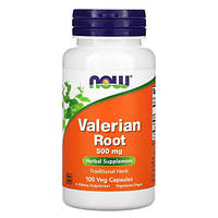 Валериана в капсулах, NOW Valerian Root 500 mg 100 капсул