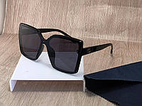 Очки солнцезащитные женские квадратные ТОП 2022 черные, большие женские прямоугольные очки черные
