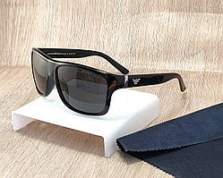 Сонцезахисні окуляри Armani Wayfarer (скло) форма Ray Ban, чорні глянсові окуляри армані