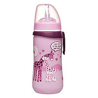 Бутылка с соломинкой для девочки NIP Straw Cup 330 мл 12+ (4000821350687)