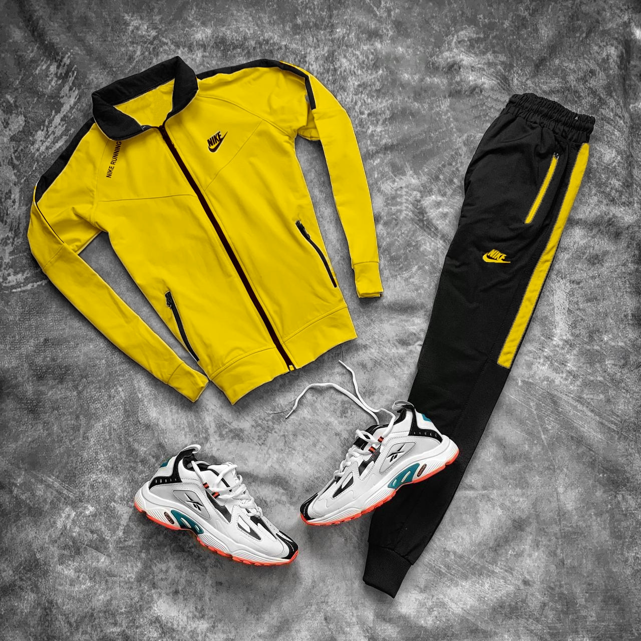 Nike sweatsuit yellow hot sale