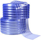 ПВХ стрічка ребриста 200х2 мм, стандартна стрічка для ПВХ штори, прозора стрічка ПВХ для завіси, стрічка ПВХ з ребром жорсткості, фото 2