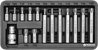 Набор отверточных насадок YATO Torx T20-T55 с переходником 1/2" 15 шт (YT-0411)