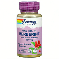 Solaray, Berberine, Берберин, 500mg, 60 капсул