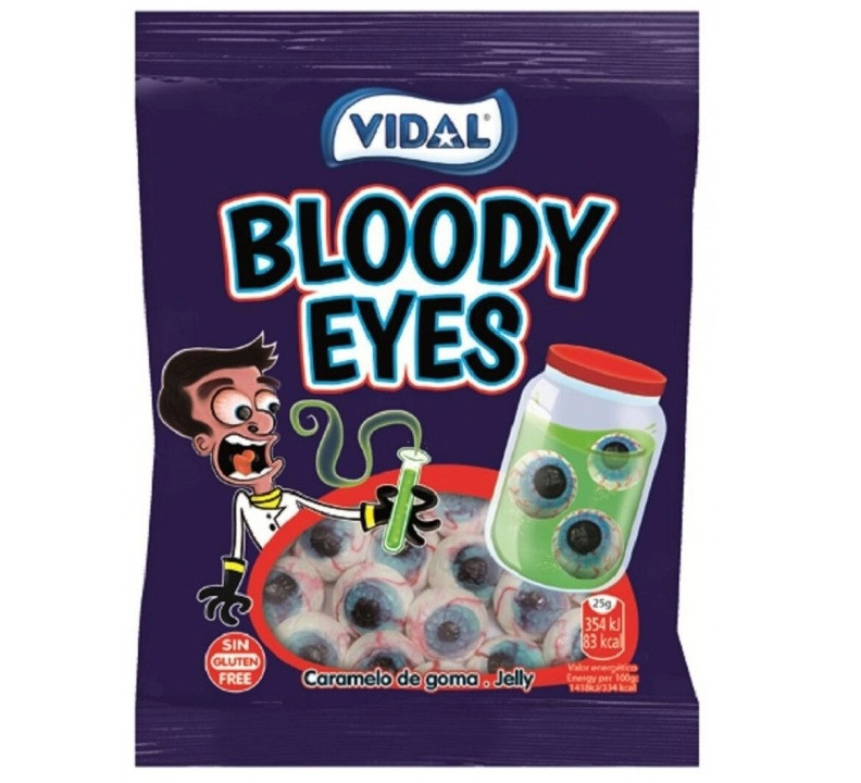 Желейні Цукерки Очі Vidal Gummi Bloody Eyes без глютена Бачив 100 г Іспанія