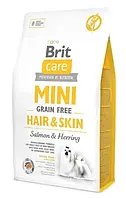 Brit Care Mini Grain Free Hair Skin (Брит Кеа Мини Скин) беззерновой корм для длинношерстных собак до 10 кг 2 кг.