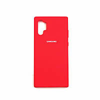 Силиконовый чехол для Samsung Galaxy Note 10 plus Красный микрофибра soft touch