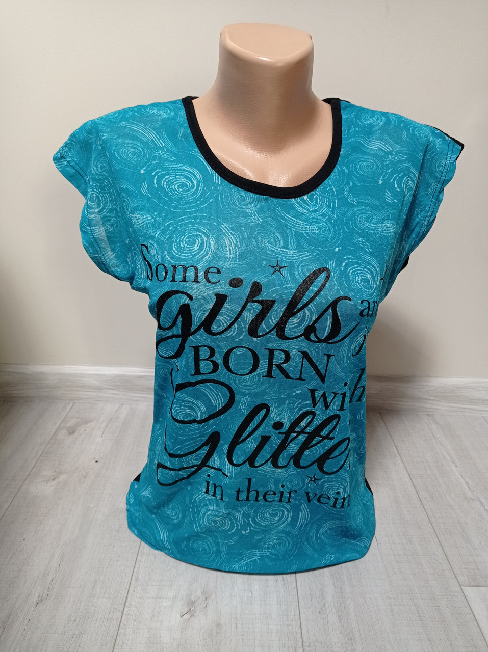 Футболка підліток для дівчинки Туреччина Аквамарин бавовна повітряна на 12-18 років, фото 1