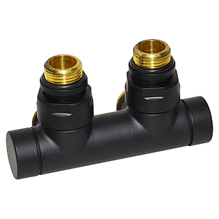 Вузол відсікаючий Carlo Poletti TWIN чорний кутовий 1/2"x3/4" євроконус