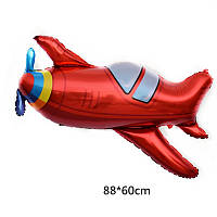 Шар фольгированный фигурный 88х60 см Самолет Красный