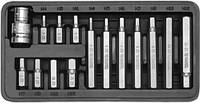 Набор отверточных насадок YATO Hex H4-H12 с переходником 1/2" 15 шт (YT-0413)