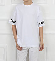 Детская футболка оверсайз на мальчика подростка цвет белый